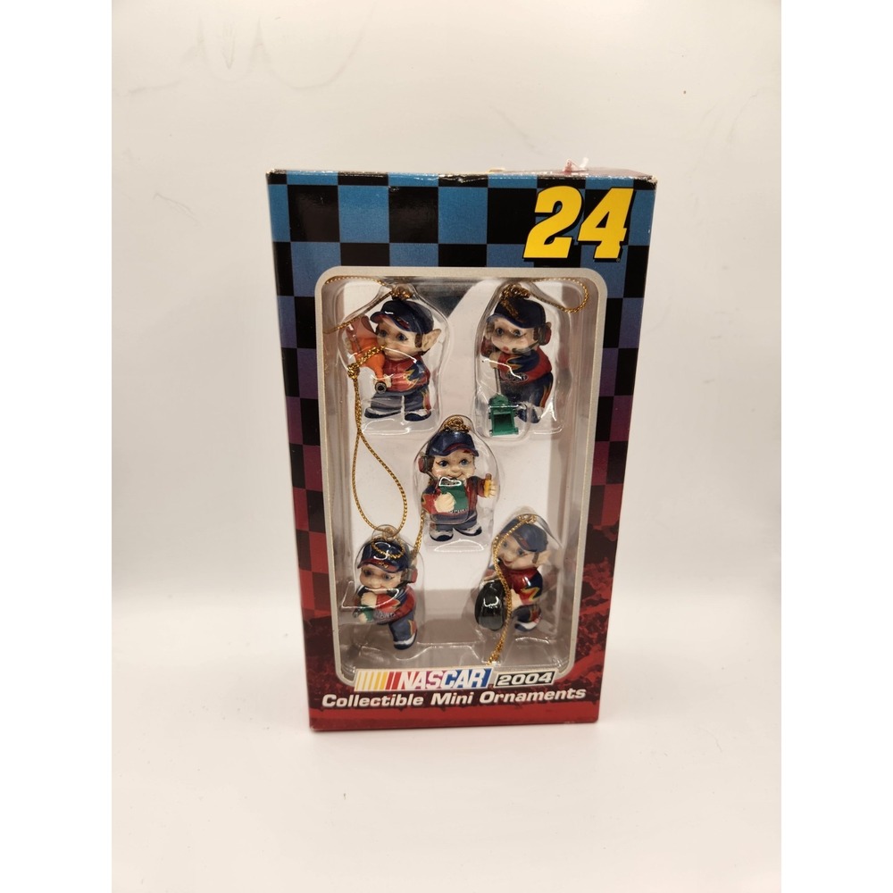 2004 Trevco NASCAR Racing Jeff Gordon #24 Collectible Mini Ornament Pit Crew Set